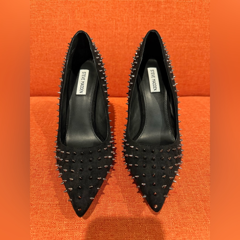 Steve Madden Black Spiked Heels